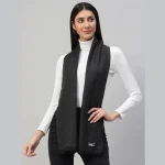 Women's Cashmere Grey & Black Chevron Scarf