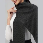 Women's Cashmere Grey & Black Chevron Scarf - Image 5