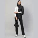 Women's Cashmere Grey & Black Chevron Scarf - Image 2