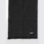 Women's Cashmere Grey & Black Chevron Scarf - Image 6