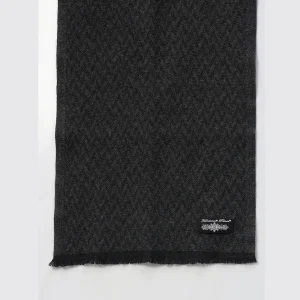 Women's Cashmere Grey & Black Chevron Scarf - Image 6