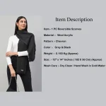 Women's Cashmere Grey & Black Chevron Scarf - Image 7