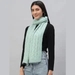 Women’s Fashion Green Knitted Scarf - Image 3
