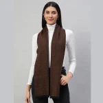 Women's Geometric Brown Pashmina Scarf