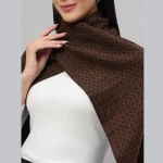 Women's Geometric Brown Pashmina Scarf - Image 5