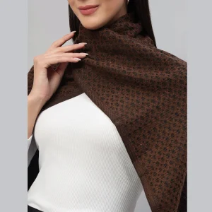 Women's Geometric Brown Pashmina Scarf - Image 5