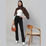Women's Geometric Brown Pashmina Scarf - Image 2