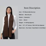 Women's Geometric Brown Pashmina Scarf - Image 7