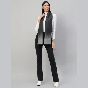 Women's Oversize Cashmere Scarf Black Ombre - Image 3