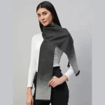 Women's Oversize Cashmere Scarf Black Ombre - Image 4