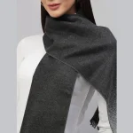 Women's Oversize Cashmere Scarf Black Ombre - Image 5