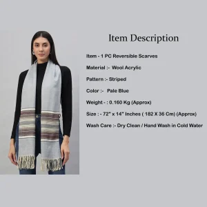 Women's Pale Blue Neck Wraps Scarf - Image 7