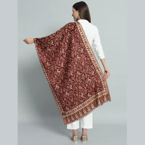 Women's Party Wear Maroon Paisley Stole - Image 7
