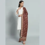 Women's Party Wear Maroon Paisley Stole - Image 3