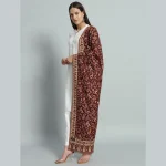 Women's Party Wear Maroon Paisley Stole - Image 4
