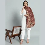 Women's Party Wear Maroon Paisley Stole