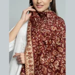 Women's Party Wear Maroon Paisley Stole - Image 5