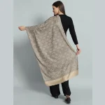 Women's Premium Quality Beige Floral Wool Stole - Image 6