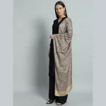 Women's Premium Quality Beige Floral Wool Stole - Image 4