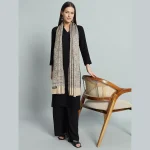 Women's Premium Quality Beige Floral Wool Stole
