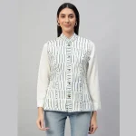 Women's Quilted Fish Scale Printed Jacket - Image 9