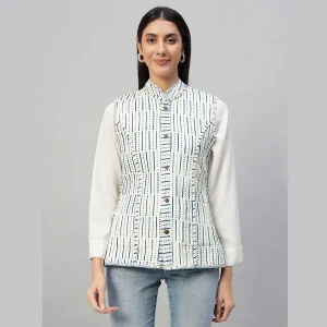 Women's Quilted Fish Scale Printed Jacket - Image 9