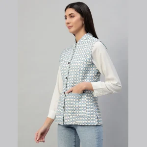Women's Quilted Fish Scale Printed Jacket - Image 3