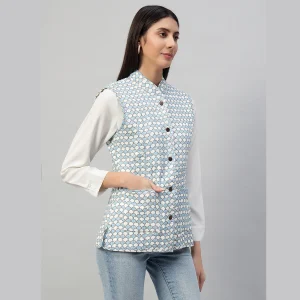 Women's Quilted Fish Scale Printed Jacket - Image 4