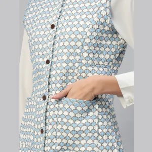 Women's Quilted Fish Scale Printed Jacket - Image 5