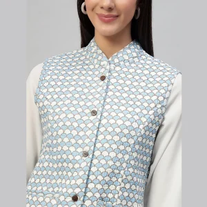 Women's Quilted Fish Scale Printed Jacket - Image 6