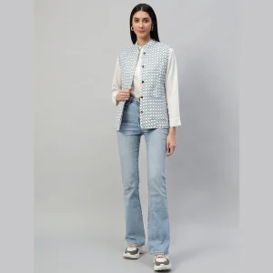 Women's Quilted Fish Scale Printed Jacket - Image 7