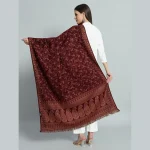 Women's Traditional Maroon Paisley Woolen Shawl - Image 6