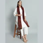 Women's Traditional Maroon Paisley Woolen Shawl