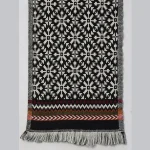Women's Winter Black Fair Isle Wool Scarf - Image 6