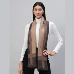 Women's Winter Cashmere Scarf Brown Striped