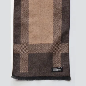 Women's Winter Cashmere Scarf Brown Striped - Image 6