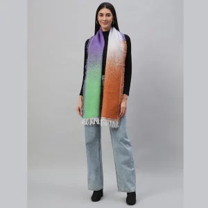 Women's Winter Neck Wraps Rainbow Color Wool Scarves - Image 4