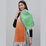 Women's Winter Neck Wraps Rainbow Color Wool Scarves - Image 3