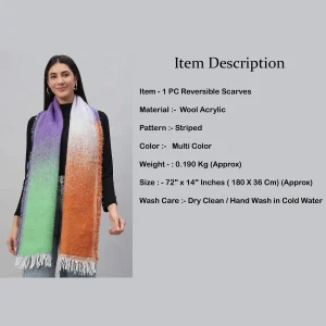 Women's Winter Neck Wraps Rainbow Color Wool Scarves - Image 7