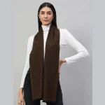 Women's Winter Reversible Brown Chevron Scarf