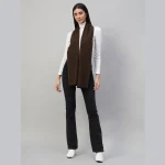 Women's Winter Reversible Brown Chevron Scarf - Image 3