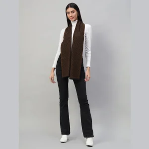 Women's Winter Reversible Brown Chevron Scarf - Image 3