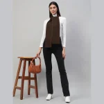 Women's Winter Reversible Brown Chevron Scarf - Image 2