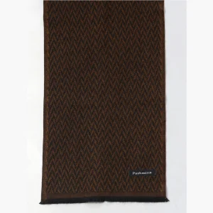 Women's Winter Reversible Brown Chevron Scarf - Image 6
