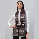 Women's Winter Reversible Scarfs Maroon Color