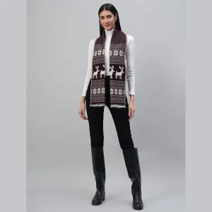 Women's Winter Reversible Scarfs Maroon Color - Image 3