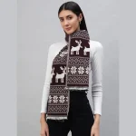 Women's Winter Reversible Scarfs Maroon Color - Image 2
