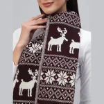 Women's Winter Reversible Scarfs Maroon Color - Image 5