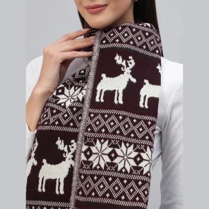 Women's Winter Reversible Scarfs Maroon Color - Image 5
