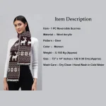 Women's Winter Reversible Scarfs Maroon Color - Image 7